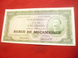 Bancnota 100 escudos 1961 Mozambic cu supratipar , cal.NC