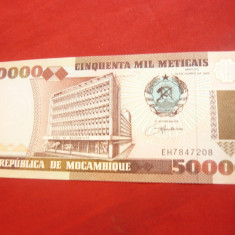 Bancnota 50 000 meticais1993 Mozambic , cal.NC