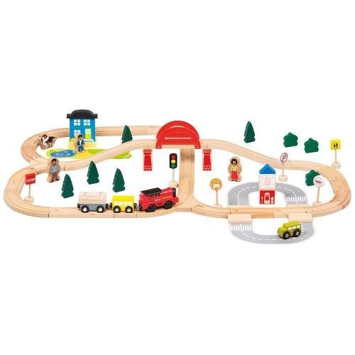 Set Trenulet din Lemn cu 70 Piese - VV25629 Set Trenulet din Lemn cu 70 Piese - VV25629