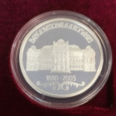 Romania - 10 Lei 2005 - 1 oz Argint .999 - 125 ani de la infiintarea BNR - PROOF foto