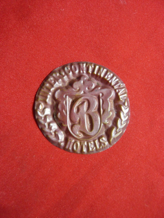 Insemn- Emblema- Hotel Intercontinental Bucuresti,d= 3,3 cm , metal