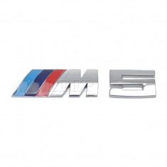 Emblema sigla metal crom Bmw M5 portbagaj foto