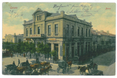 2389 - GALATI, Stock, carriages, Romania - old postcard - used - 1907 foto