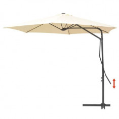Umbrela de soare suspendata, stalp o?el, 300 cm, crem foto
