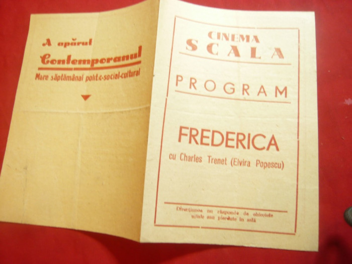 Program Cinema Scala-1947- Film : Frederica-cu Ch Trenet , Elvira Popescu