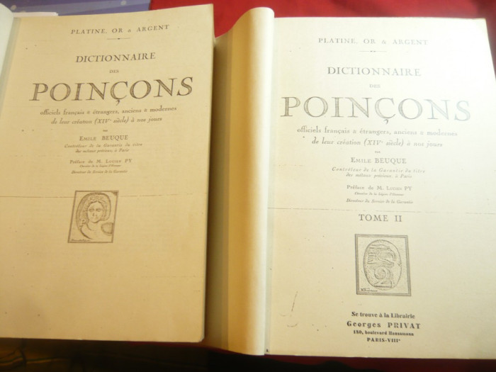 Emile Beuque - Dictionar de Poansoane oficiale din sec.XVI-pana in prezent 2 vol