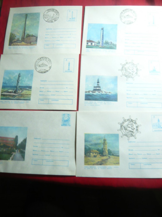 Set 5 Plicuri ilustrate -Expozitia Filat. Marina &#039;82 ,stamp. speciala