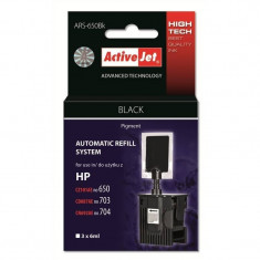 Sistem Kit automat de refill black ActiveJet pentru HP 650 HP 703 HP 704 foto