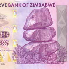 ZIMBABWE █ bancnota █ 500 Dollars █ 2007 █ P-70 █ UNC █ necirculata