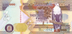 ZAMBIA ? bancnota ? 5000 Kwacha ? 2008 ? P-45d ? UNC ? necirculata foto