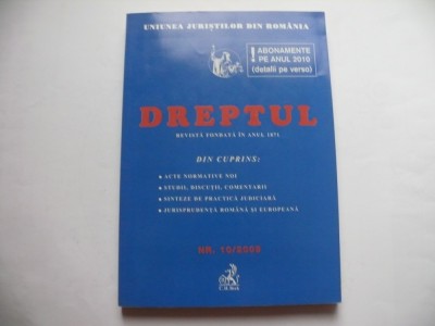 Revista Dreptul nr. 10/2009 foto