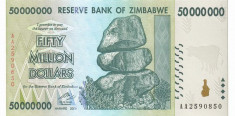 ZIMBABWE ? bancnota ? 50.000.000 Dollars ? 2008 ? P-79 ? UNC ? necirculata foto