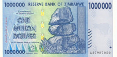 ZIMBABWE ? bancnota ? 1000000 1.000.000 Dollars ? 2008 ? P-77 ? UNC necirculata foto