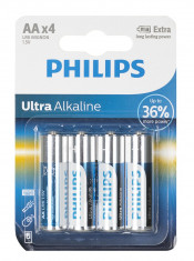 PHILIPS BATERIE ALKALINE LR6 AA ULTRA (4 PCS, BLISTER)/PHILIPS ALKALINE BATTERY LR6 AA ULTRA (4 PCS) - CM19316 foto