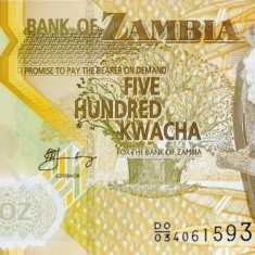 ZAMBIA █ bancnota █ 500 Kwacha █ 2009 █ P-43g █ POLYMER █ UNC █ necirculata