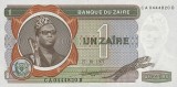 ZAIR █ bancnota █ 1 Zaire █ 1977 █ P-18b █ UNC █ necirculata