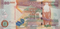 ZAMBIA ? bancnota ? 20000 Kwacha ? 2010 ? P-47f ? UNC ? necirculata foto