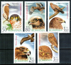 Romania 2007, LP 1760, Pasari de prada, seria, MNH! LP 10,20 lei foto