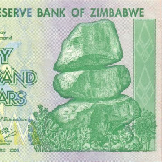 ZIMBABWE █ bancnota █ 50000 50.000 Dollars █ 2008 █ P-74 █ UNC █ necirculata