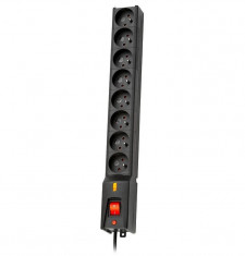 Lestar LX 810 banda de protec?ie impotriva supratensiunii (8 prize negre 1,5 m) / SURGE PROTECTOR LESTAR LX 810 1,5m CZARNA - TT17585 foto