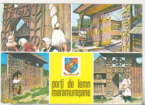 bnk cp Porti de lemn maramuresene - Vedere - uzata