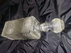 Antichitate ,sticla veche whisky Bohemia Crystal Originala,30 cm,Transp.GRATUIT foto