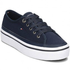 Tenisi Femei Tommy Hilfiger Corporate Flatform Navy Blue FW0FW02456406 foto