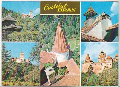 bnk cp Castelul Bran - Vedere - uzata - marca fixa foto