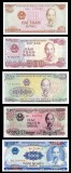 VIETNAM █ SET █ 200+500+1000+2000+5000 Dong █ 1987-1991 █ UNC █ necirculata