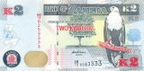 ZAMBIA █ bancnota █ 2 Kwacha █ 2012 █ P-49a █ UNC █ necirculata