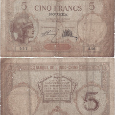 1926, 5 francs (P-36a.1) - Noua Caledonie! (CRC: 72%)