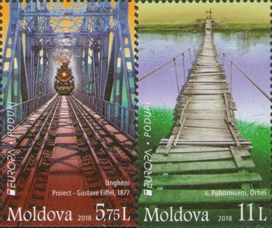 MOLDOVA 2018, EUROPA CEPT, Poduri, serie neuzata, MNH foto