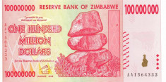 ZIMBABWE ? bancnota ? 100.000.000 Dollars ? 2008 ? P-80 ? UNC ? necirculata foto