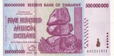 ZIMBABWE █ bancnota █ 500.000.000 Dollars █ 2008 █ P-82 █ UNC █ necirculata