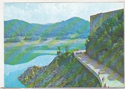bnk cp Jud Arges - Lacul Vidraru - uzata - marca fixa foto
