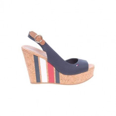 Sandale Femei Tommy Hilfiger Wedge With Printed Stripes Midnight FW0FW02794403 foto