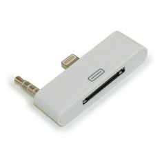 Adaptor Audio APPLE iPhone 4 (30 Pini) - Lightning &amp;amp; Jack 3.5mm (Alb) foto