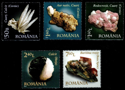 Romania 2010, LP 1865, Minerale - Flori de mina, seria, MNH! LP 16,20 lei foto