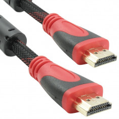 Cablu DeTech HDMI tata - HDMI tata, 3m, Impletit, Calitate superioara, Ecranat... foto