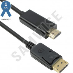 Cablu DeTech, HDMI Male - DisplayPort Male, lungime 1.8 metri foto