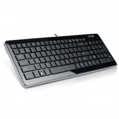 Tastatura Delux K1500 multimedia, subtire, USB, negru foto