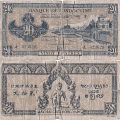 1942, 20 piastres (P-71) - Indochina Franceză! (CRC: 86%)