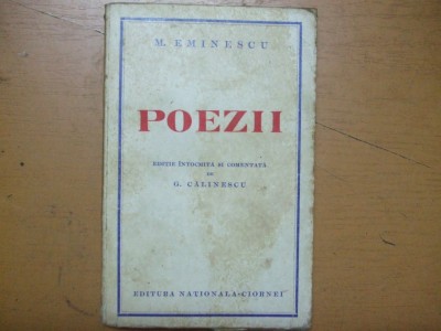Mihai Eminescu Poezii editie intocmită și comentată de G. Calinescu 038 foto