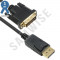 Cablu DeTech, DVI Male - DisplayPort Male, lungime 1.8 metri