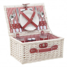 Set Cos Picnic Vintage alb-rosu 38 cm foto