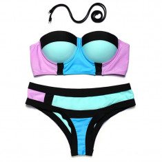 Costum de baie multicolor cu push up foto