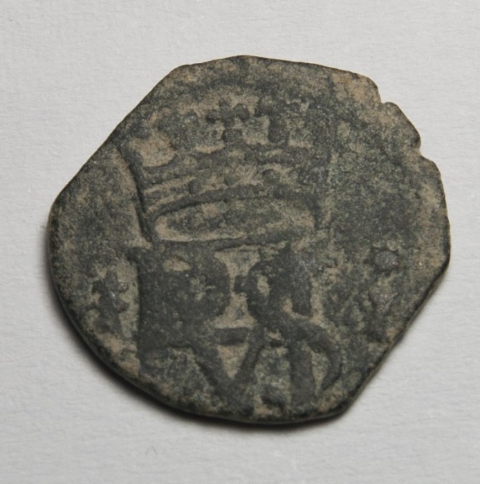 1 Maravedi, "Banii piratilor", Philip II 1556-1598, Spania foto mare 1 Maravedi, "Banii piratilor", Philip II 1556-1598, Spania foto mare