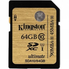 Card Kingston SDXC Ultimate 64GB Class 10 UHS-I 90MB/s read 45MB/s write Flash Card foto