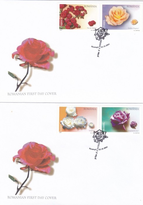 ROMANIA 2004 LP 1661 TRANDAFIRI ROMANESTI FDC foto mare ROMANIA 2004 LP 1661 TRANDAFIRI ROMANESTI FDC foto mare
