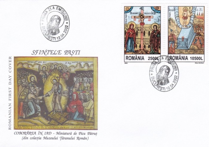 ROMANIA 2002 LP 1583 SFINTELE PASTI FDC ROMANIA 2002 LP 1583 SFINTELE PASTI FDC